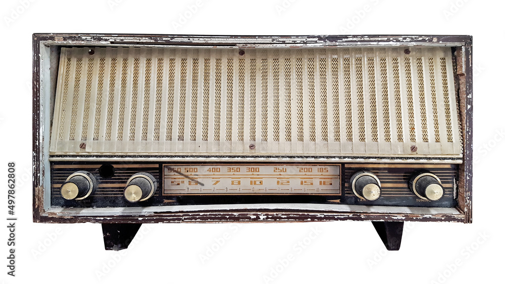 old retro radio isolated on white background old retro radio isolated on white background