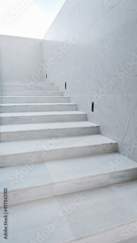 Marble stairs perspective.Marble stairs inside expensive house