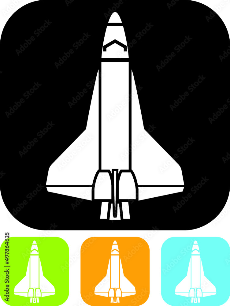 Space shuttle illustration. Spaceship vector icon isolated Space shuttle illustration. Spaceship vector icon isolated
