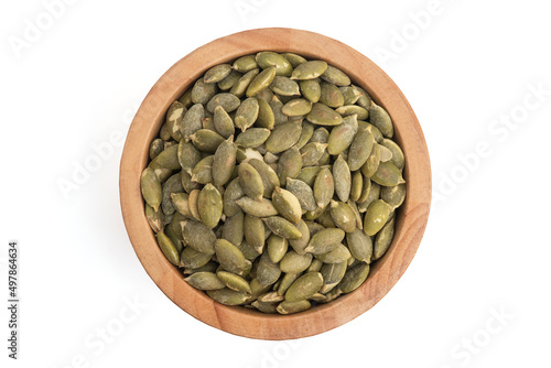 Pumpkin seeds isolated on white background with clipping path.
