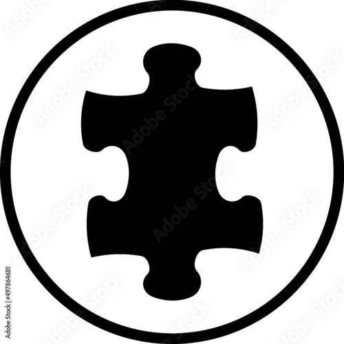 Jigsaw puzzle piece vector icon isolated
