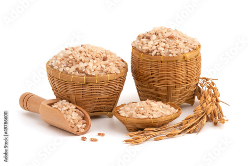 Hang Rice isolated on white background.