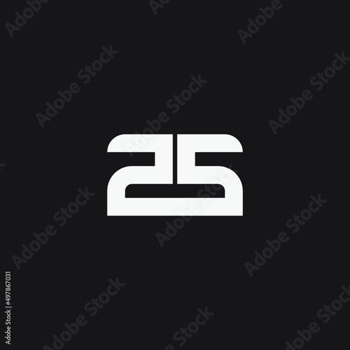 Number 25 monogram logo design.