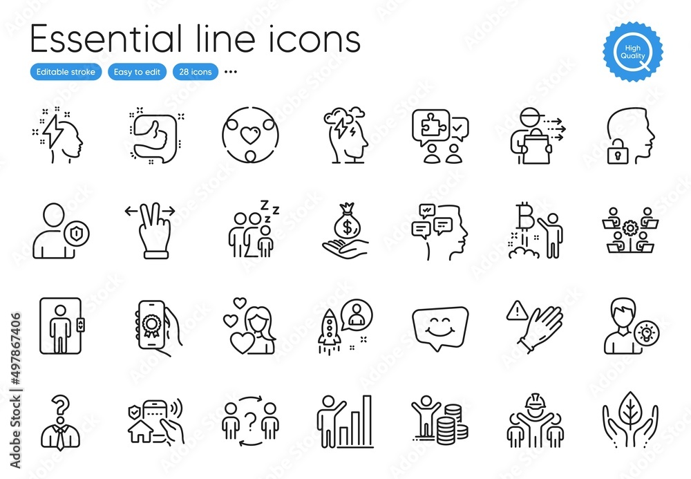 Security, Inclusion and Brainstorming line icons. Collection of Like, Food delivery, Elevator icons. Touchscreen gesture, Income money, Smile chat web elements. Stress, Hiring employees. Vector Security, Inclusion and Brainstorming line icons. Collection of Like, Food delivery, Elevator icons. Touchscreen gesture, Income money, Smile chat web elements. Stress, Hiring employees. Vector
