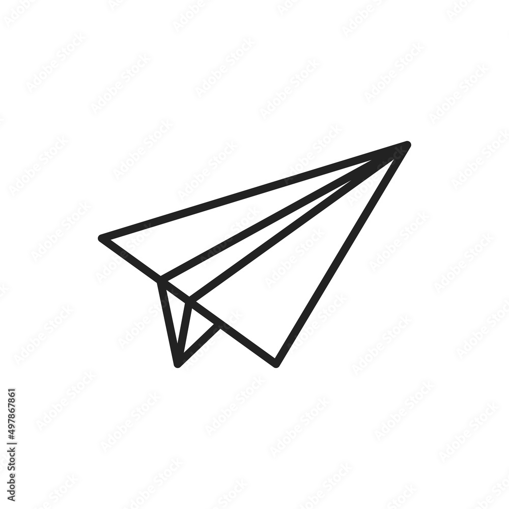 Paper plane thin line icon. Linear symbol. Vector illustration.. Paper plane thin line icon. Linear symbol. Vector illustration..