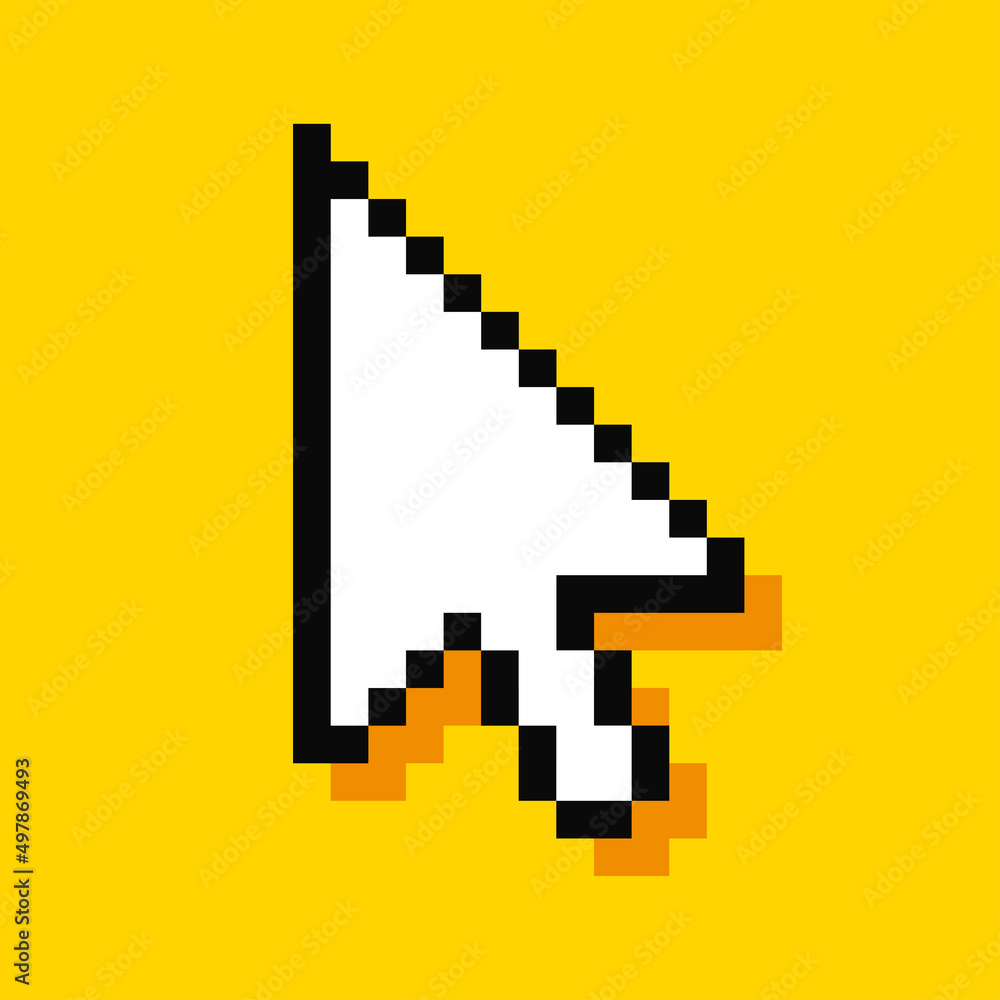 Pixel cursor. Computer mouse pointer. Arrow. 8-bit. Video game style. Vector illustration Pixel cursor. Computer mouse pointer. Arrow. 8-bit. Video game style. Vector illustration