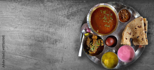 Indian food, Maharashtrian mutton thali, Indian dish