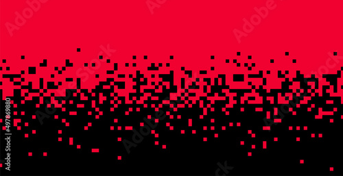 red and black mosaic pixel gradient background