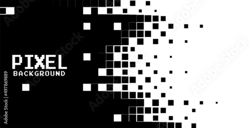 abstract pixel background in black and white