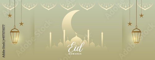 religious eid mubarak islamic banner design
