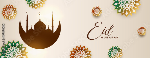 cultural eid mubrak festival decorative banner design photo