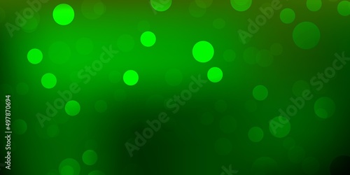Dark green, yellow vector pattern with spheres.