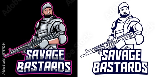 Editable and Customizable Sports Mascot Logo Template Esports Gaming Logo