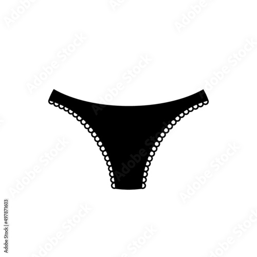 Womens black pants icon isolated on white background