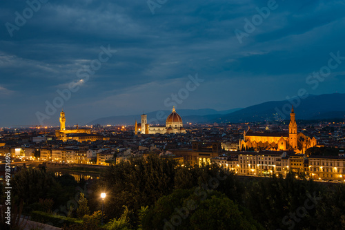 Night panorama of Florence. View ot top. © irimeiff