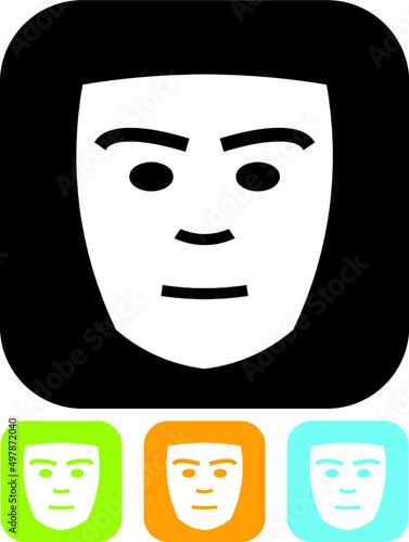 Spooky Halloween hockey carnival mask. Scary sociopath face from a horror movie vector icon isolated
