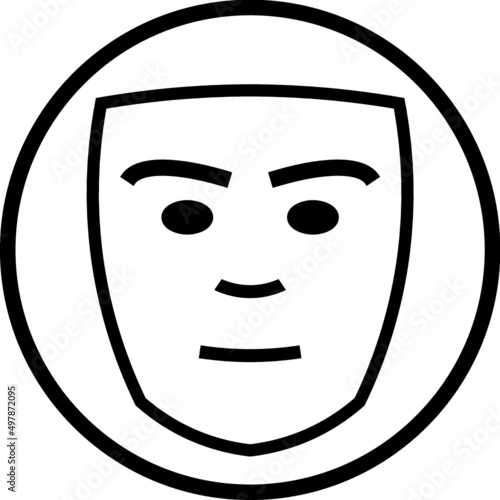 Spooky Halloween hockey carnival mask. Scary sociopath face from a horror movie vector icon isolated