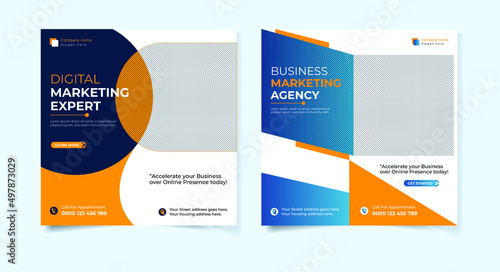 Modern digital marketing agency social media banner bundle