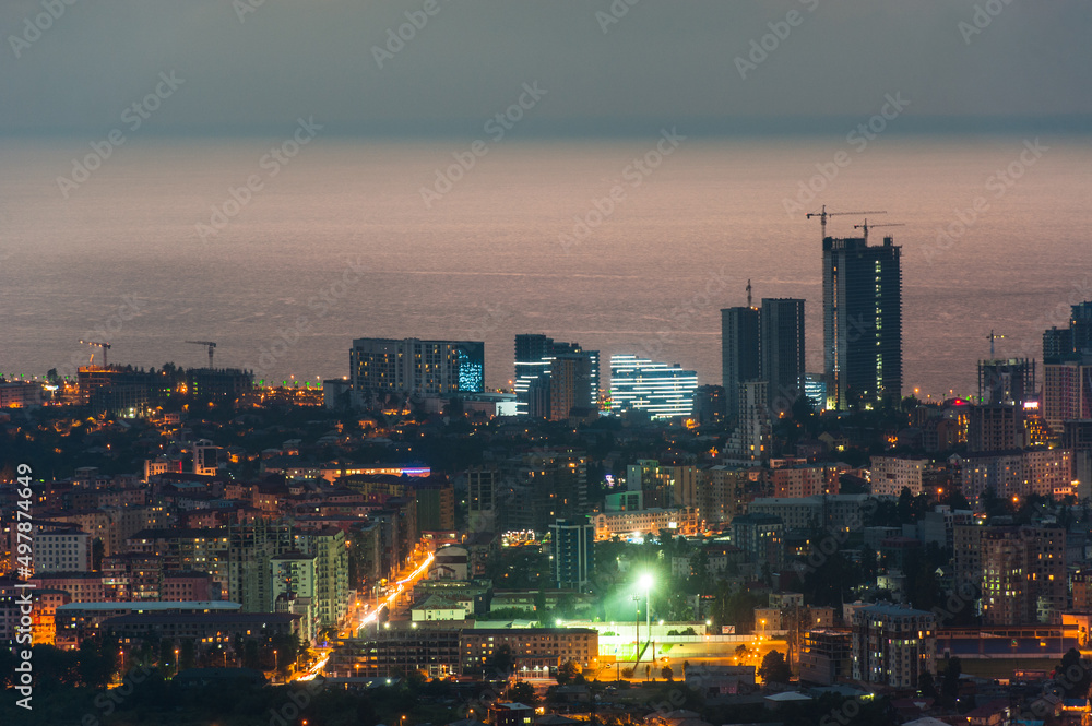 Night Town Of Batumi, Modern Urban Architecture