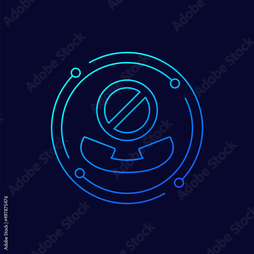 blocked phone call linear icon