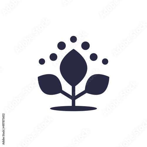 fertilizer and plant icon on white