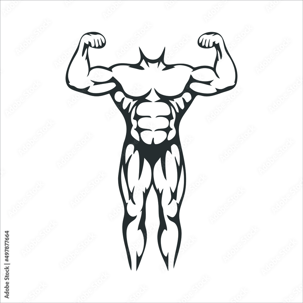 Arm muscle. Emoji of strong bicep. Emoticon of strength in hand. Icon