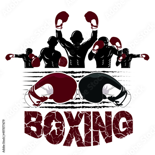 Illustration of five winner concept for boxing logo