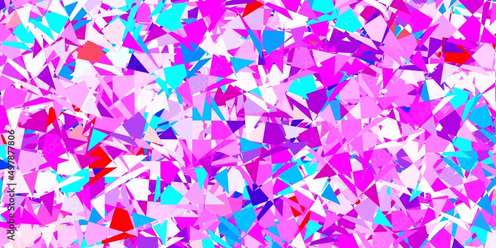 Light blue, red vector backdrop with triangles, lines. Light blue, red vector backdrop with triangles, lines.
