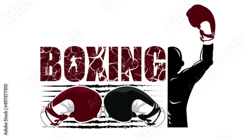 Illustration of fighter concept for boxing logo