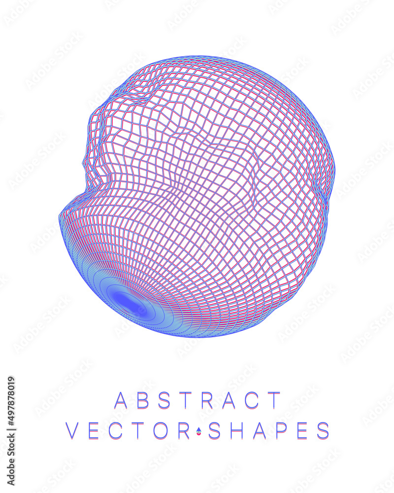 Geometric shape for design. Wireframe illustration. Molecular grid. 3d technology style. Vector illustration. Futuristic connection structure for chemistry and science Geometric shape for design. Wireframe illustration. Molecular grid. 3d technology style. Vector illustration. Futuristic connection structure for chemistry and science