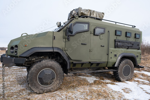 Foto New armored personnel carrier armored car of the Ukrainian army