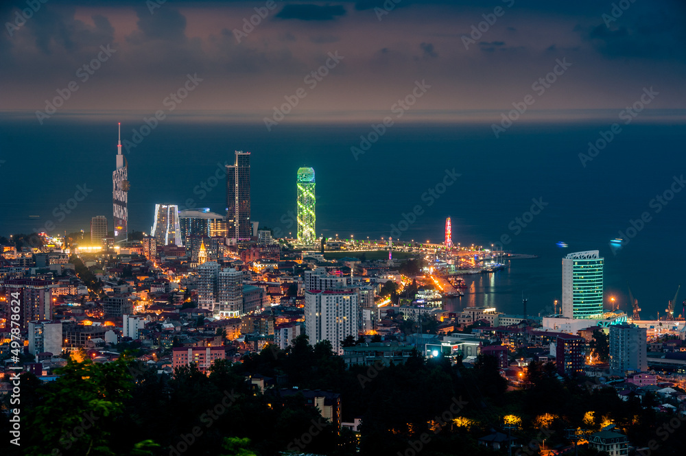 Night Town Of Batumi, Modern Urban Architecture