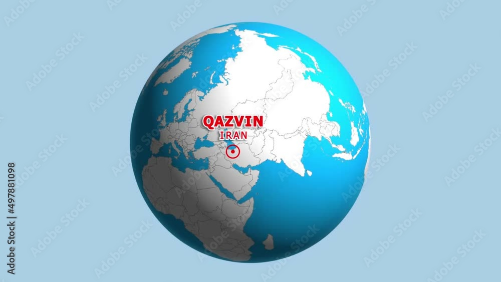IRAN QAZVIN ZOOM IN FROM SPACE