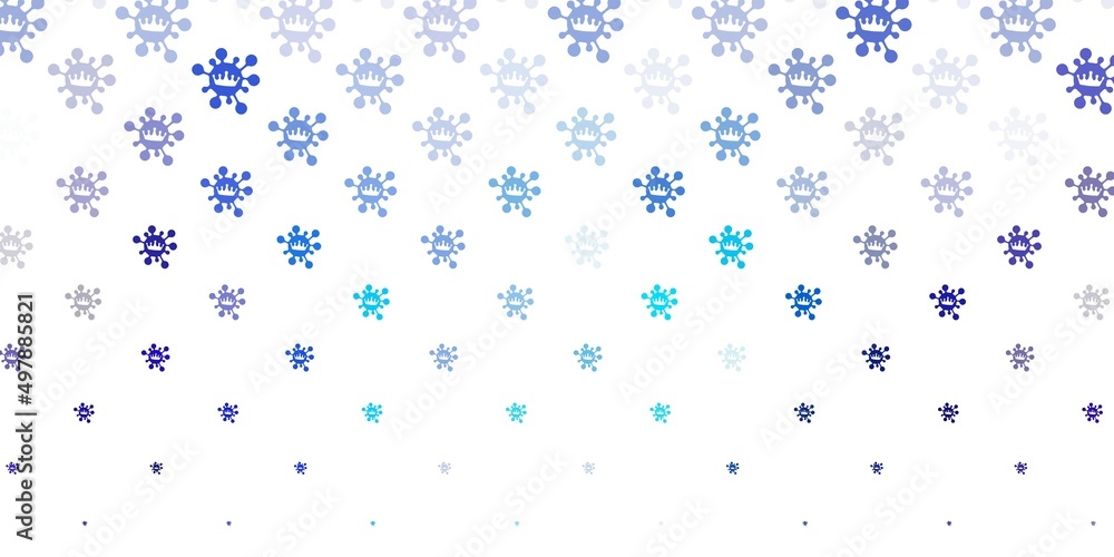 Light pink, blue vector backdrop with virus symbols.