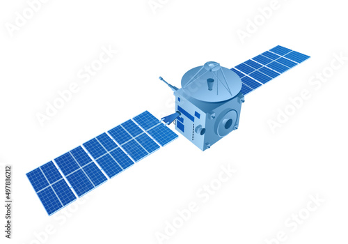 Space satellite communication. illustration. Satelite isolated on white background.