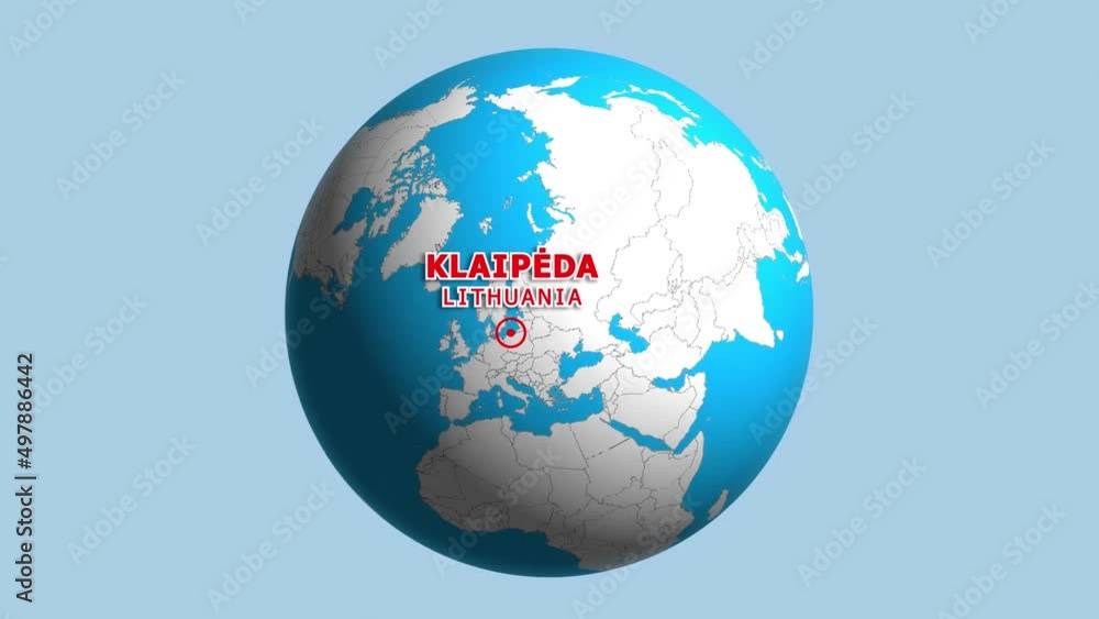 LITHUANIA KLAIPEDA ZOOM IN FROM SPACE LITHUANIA KLAIPEDA ZOOM IN FROM SPACE