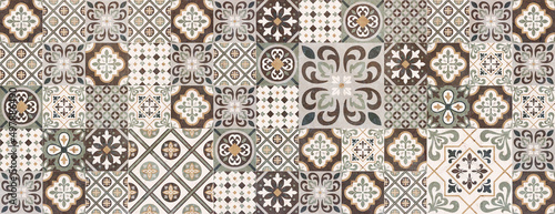 Obraz na plátně Seamless colorful patchwork Moroccan tile