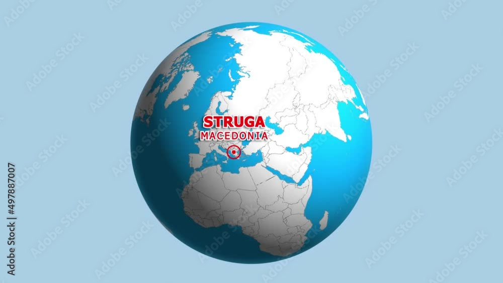 MACEDONIA STRUGA ZOOM IN FROM SPACE MACEDONIA STRUGA ZOOM IN FROM SPACE