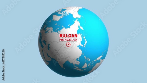 MONGOLIA BULGAN ZOOM IN FROM SPACE photo
