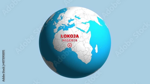 NIGERIA LOKOJA ZOOM IN FROM SPACE photo