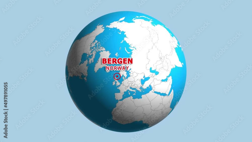 NORWAY BERGEN ZOOM IN FROM SPACE NORWAY BERGEN ZOOM IN FROM SPACE