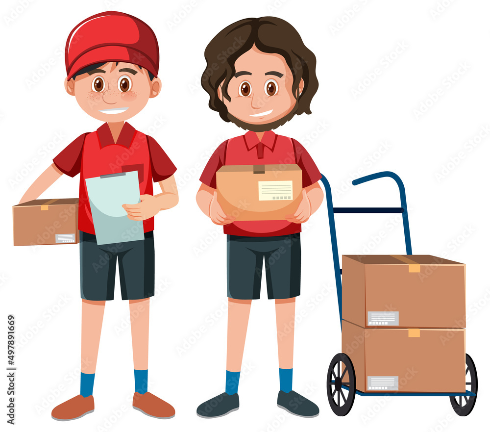 Obraz premium Delivery man with packages