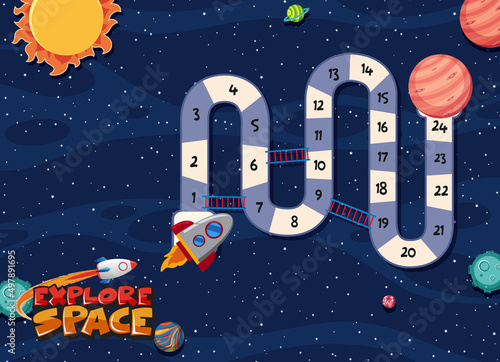 Game template with space theme background