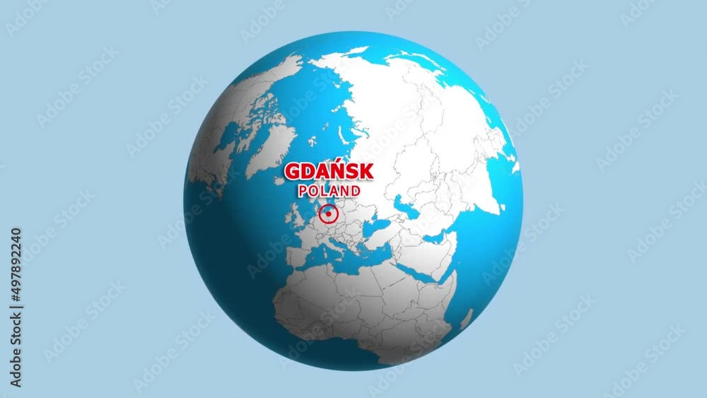 POLAND GDANSK ZOOM IN FROM SPACE POLAND GDANSK ZOOM IN FROM SPACE