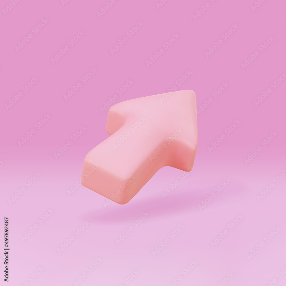 3d Arrow pointer realistic icon. Geometric mouse cursor for website. Corrector of right direction to goal. Vector illustration. 3d Arrow pointer realistic icon. Geometric mouse cursor for website. Corrector of right direction to goal. Vector illustration.