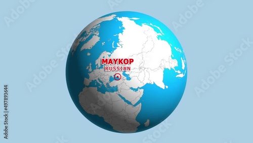RUSSIAN MAYKOP ZOOM IN FROM SPACE photo