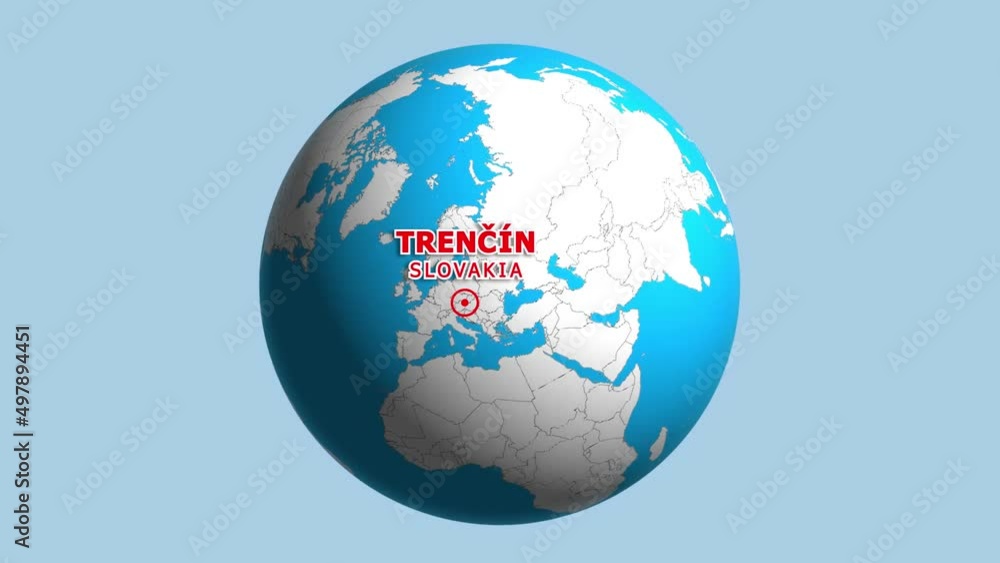 SLOVAKIA TRENCIN ZOOM IN FROM SPACE SLOVAKIA TRENCIN ZOOM IN FROM SPACE