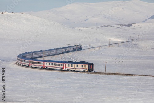 Eastern Express in the Winter Season, Estern Anatolia, Kars Turkey photo