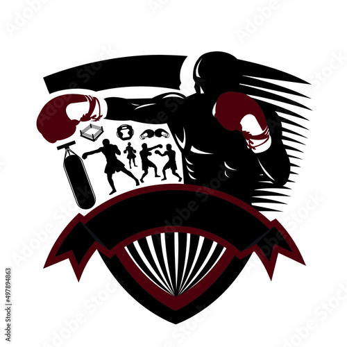 Illustration of training concept for boxing label
