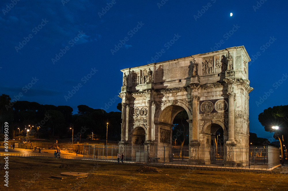 View of night Rome, Italy